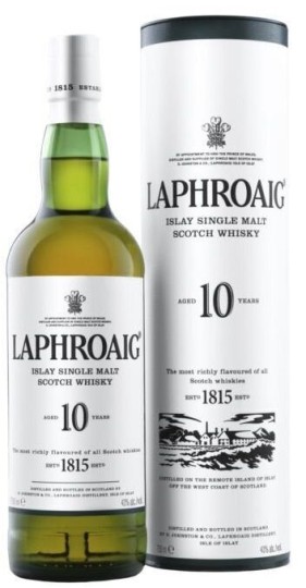 Laphroaig 10 YO – Islay Single Malt Scotch Whisky с торфен дим, морски нотки, ванилия и подправки 700 мл