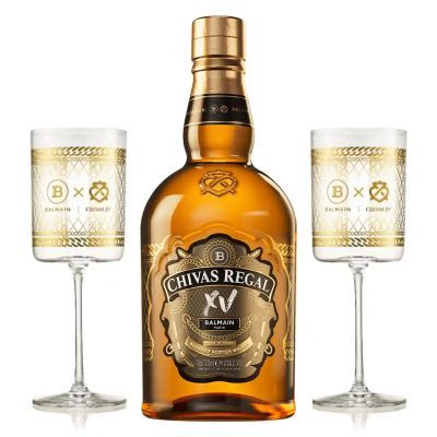 Chivas Regal Balmain XV + 2 чаши – Лимитирано Blended Scotch Whisky с плодови, карамелени и пикантни нотки 700 мл